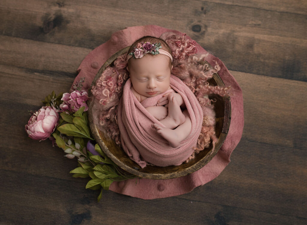 Brookhaven newborn photographer floral session