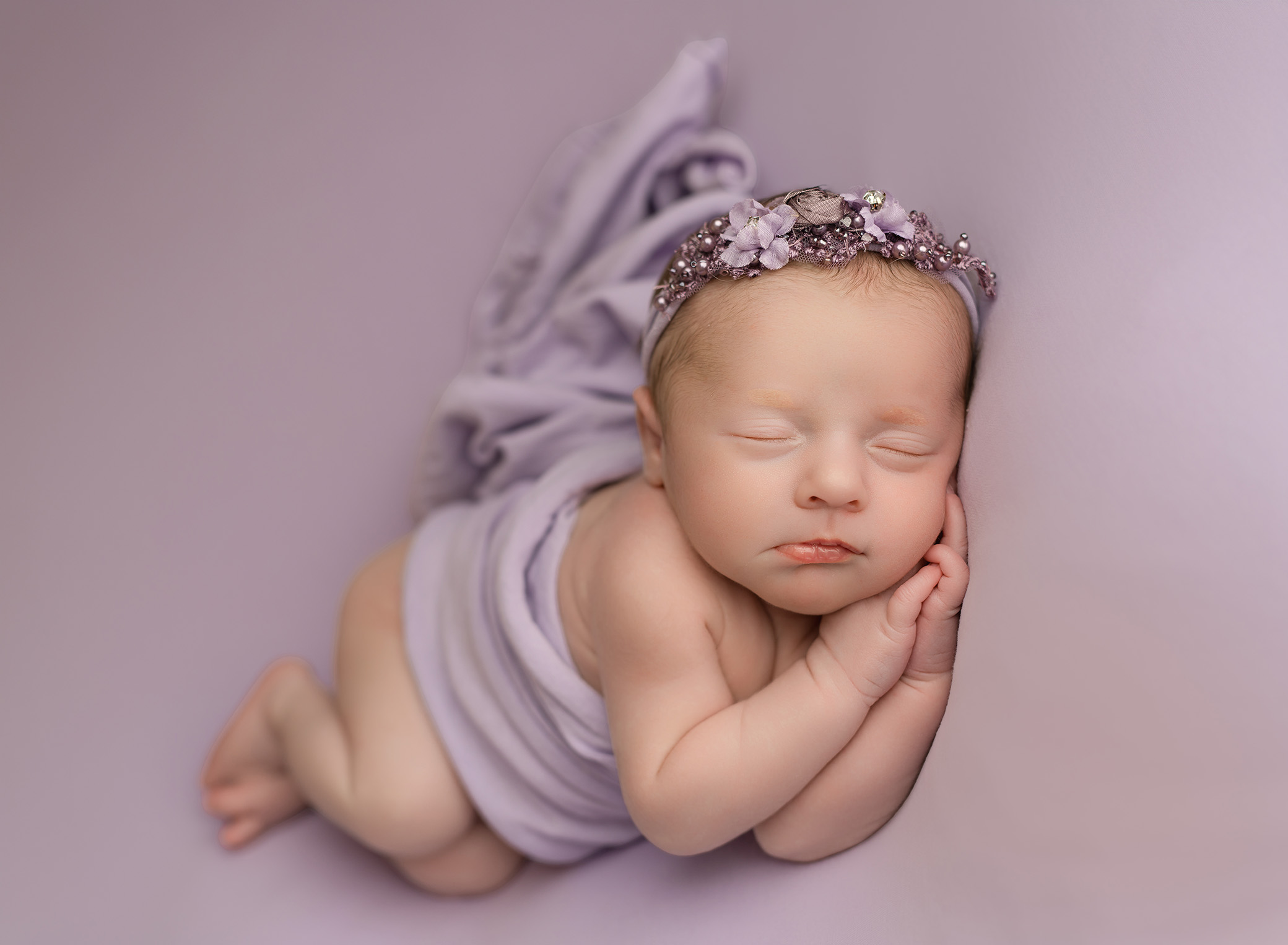 Brookhaven newborn photographer baby girl photographed in studio